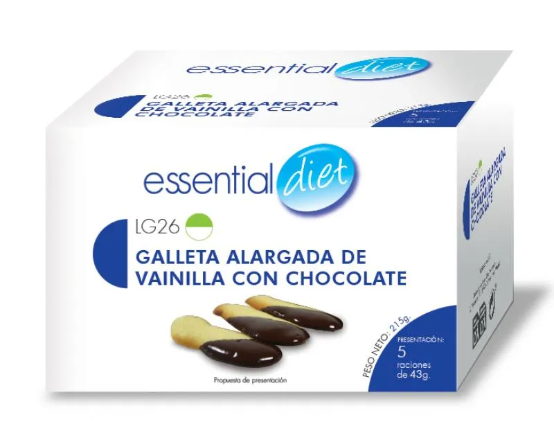 Galleta alargada de vainilla con chocolate (5 raciones).-LG26