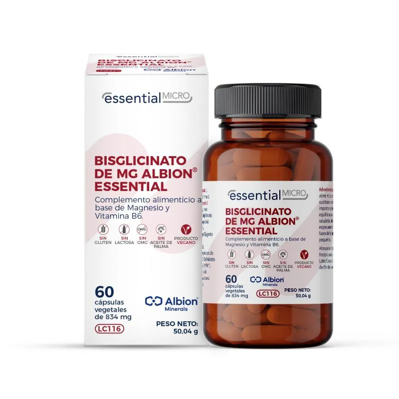 Bisglicinato de magnesio ALBION® Essential (60 cápsulas vegetales).-LC116