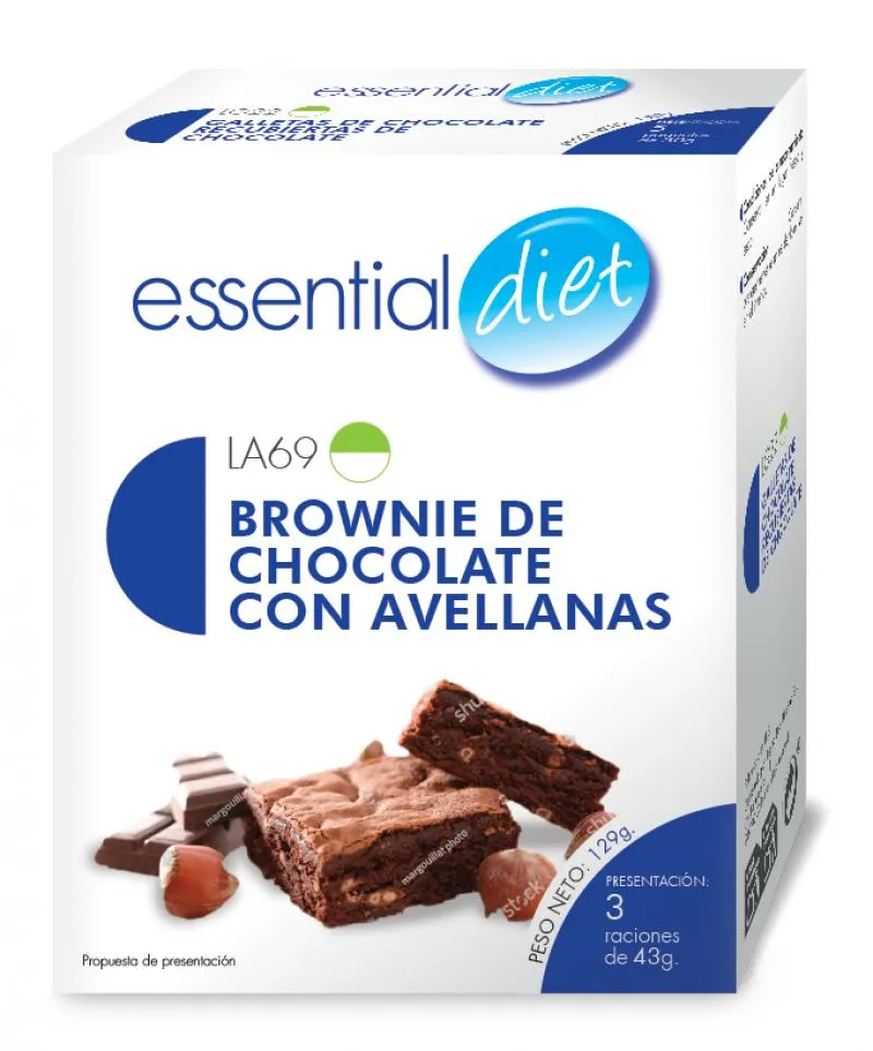 BROWNIE DE CHOCOLATE CON AVELLANA (3 raciones)-LA69