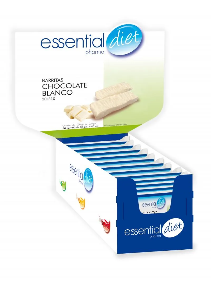 CAJA DE 30 BARRITAS DE CHOCOLATE BLANCO (30 raciones)-30LB10