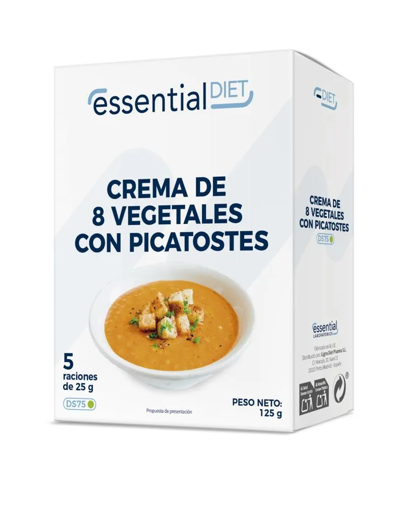 Crema de 8 vegetales con picatostes (5 raciones)-DS75