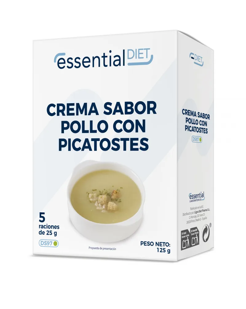 Crema sabor pollo con picatostes (5 raciones).-DS97