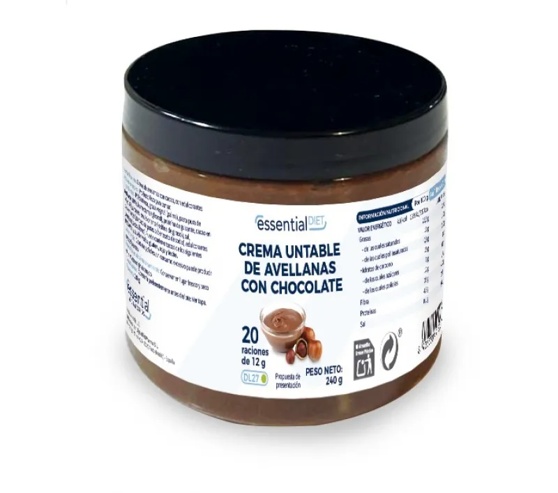 CREMA UNTABLE DE AVELLANAS CON CHOCOLATE (240G)-DL27